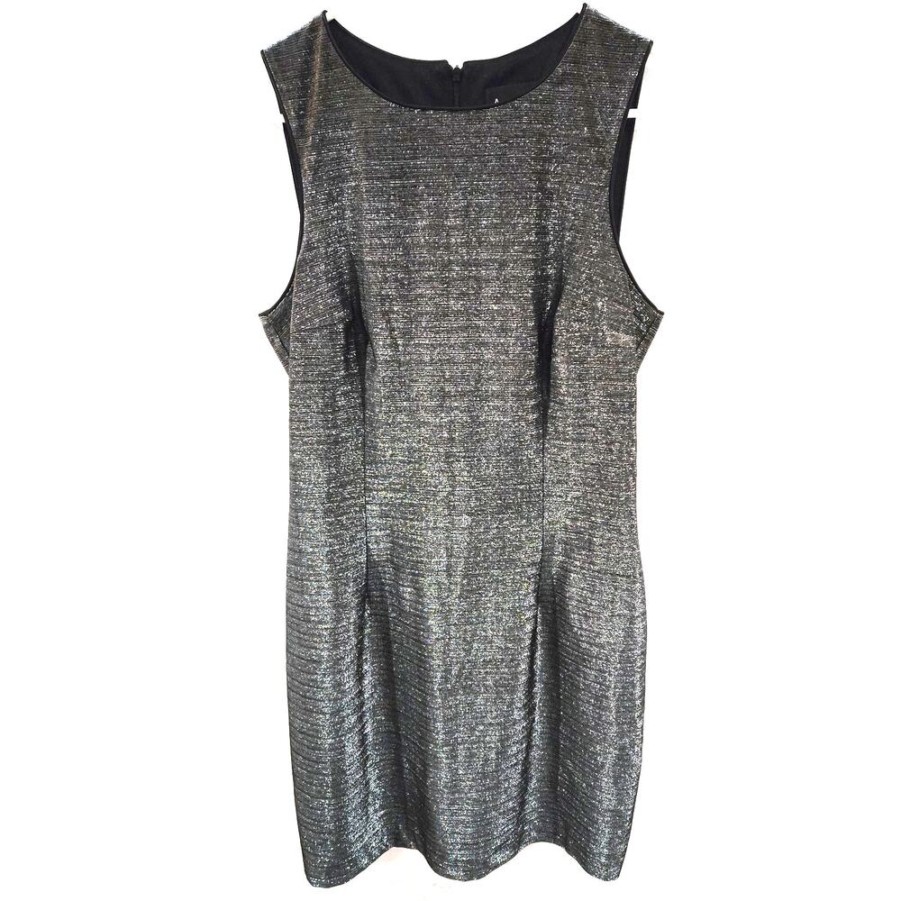 A-List by Wrapper Size 13/14 Black Silver Metallic Cocktail NightClub Dress